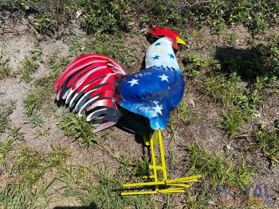 Patriotic Decorative Metal Rooster