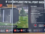 8x9 Skylight Metal Pent Shed