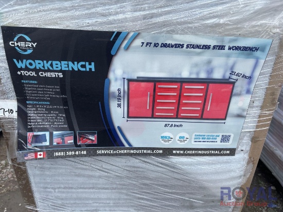 2024 Chery Industrial 7ft. 10 Drawer Stainless Steel Workbench
