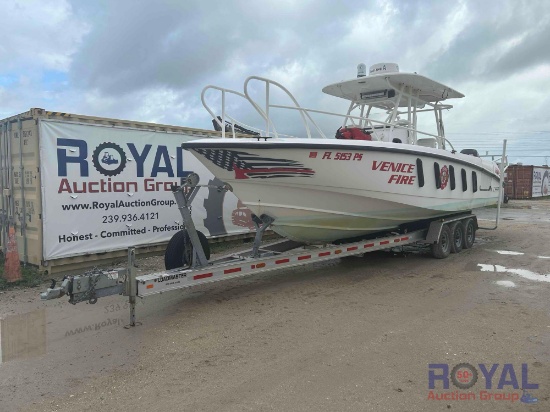2012 32ft. Boston Whaler Fire Boat with Aluminum Trailer