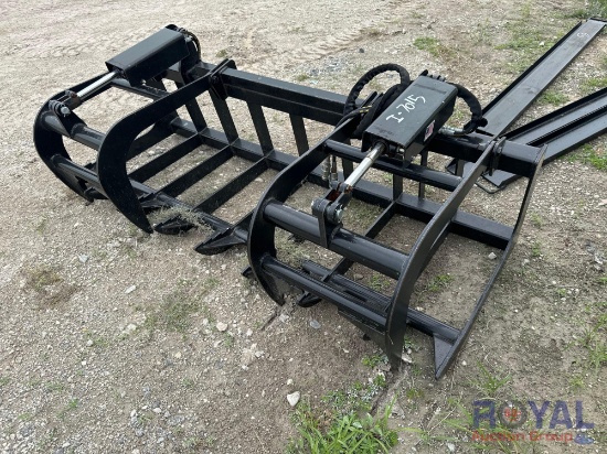 2024 JMR 78in Dual Hydraulic Cylinder Grapple Skid Steer Attachment