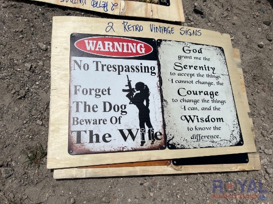 Metal No Trespassing and Inspirational Metal Signs