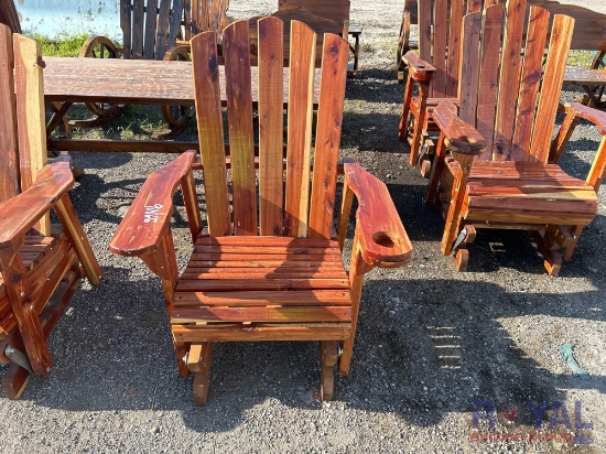 Red Cedar Wooden Glider Rocking Chair