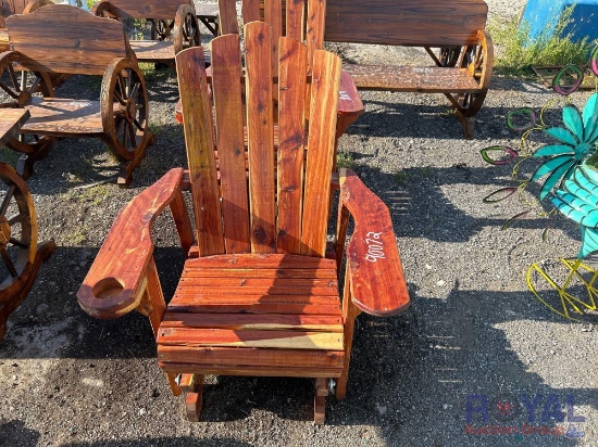 Red Cedar Wooden Glider Rocking Chair