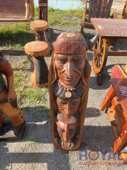 Native American Wooden Statue
