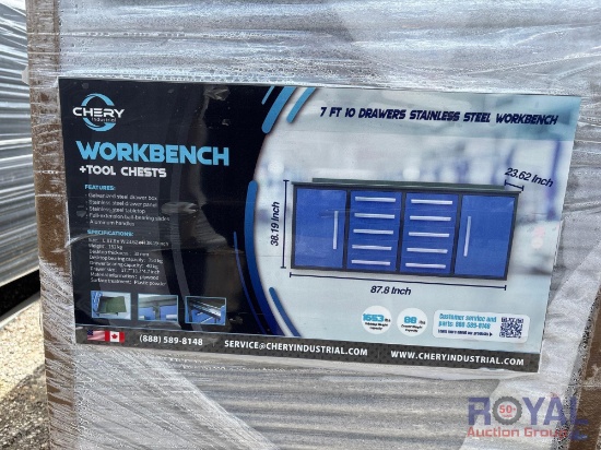 2024 Chery Industrial 7ft. 10 Drawer Stainless Steel Workbench