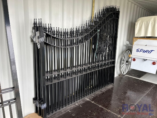 2024 Great Bear 14ft. Bi-Parting Horse Design Wrought Iron Gate