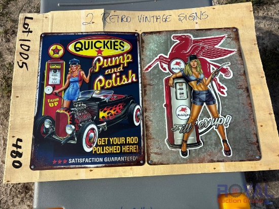 2 Retro Vintage Signs