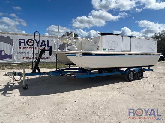 2018 Beachcat 23ft Saltwater Pontoon Boat with 25ft T/A Boat Trailer