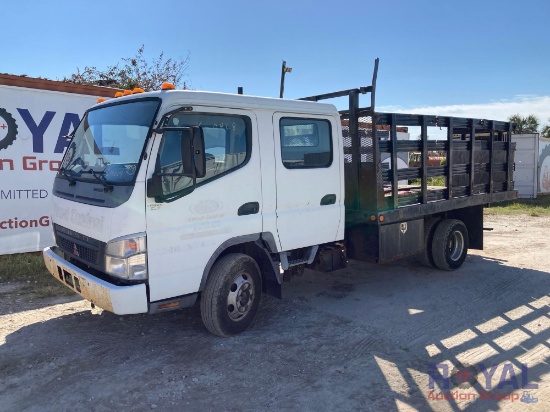 2005 Mitsubishi Fuso FE84W Crew Cab 12FT Stakebody Flatbed Truck