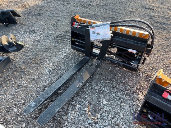 2024 Wolverine PFA-11-3300G 48in Pallet Fork Hydraulic Adjustable Skid Steer Attachment