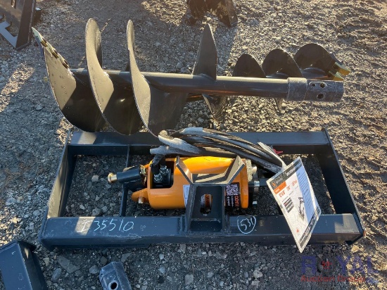 2024 Wolverine ADB-13-1218R Hydraulic Auger Drive and Bit Skid Steer Attachment