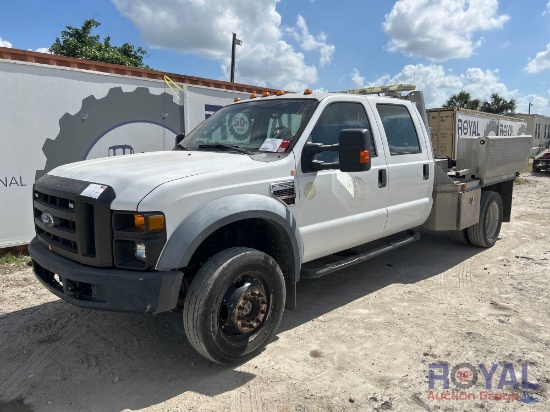 2009 Ford F-550 Super Duty 4x4 Crew Cab Flatbed Truck