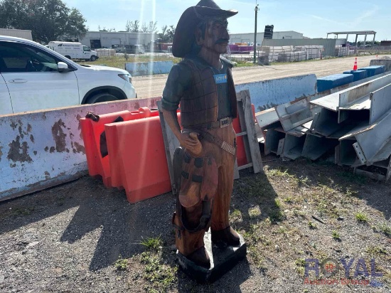 Wooden Cowboy Statue
