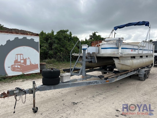 2004 18FT Fisher Pontoon Boat with T/A Boat Trailer