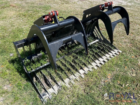 2025 72in Hydraulic Dual Cylinder Grapple Skid Steer Attachment
