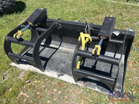 2025 68in Hydraulic Dual Cylinder Grapple Bucket Skid Steer Attachment