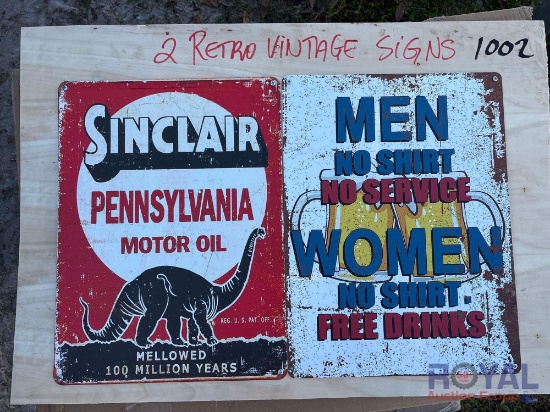 2 Retro Vintage Signs