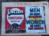 2 Retro Vintage Signs