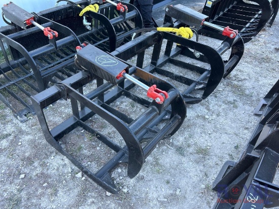 2025 78in Dual Cylinder Hydraulic Grapple Bucket Skid Steer Attachment