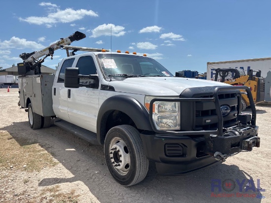 2016 Ford F-550 4x4 Crew Cab Palfinger Crane Service Truck