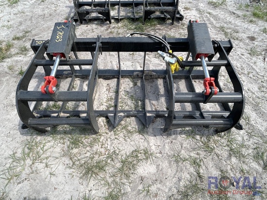 2025 72in Dual Cylinder Grapple Rake Skid Steer Attachment