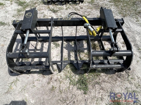 2025 68in Dual Cylinder Grapple Rake Skid Steer Attachment