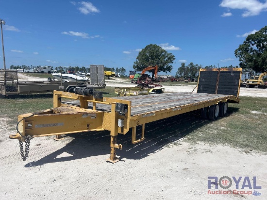2016 Texas Trailers 15 Ton 30ft T/A Dovetail Tag A Long Flatbed Equipment Trailer