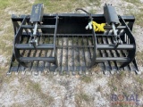 2025 78in Dual Cylinder Grapple Rake Skid Steer Attachment