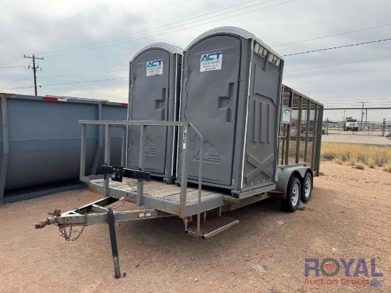 2015 Portable Restroom T/A Trailer with Trash Storage Compartment