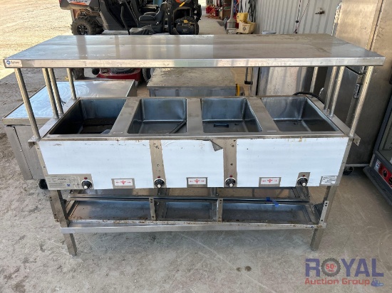 4 Well Steam Table with Top Shelf Cover