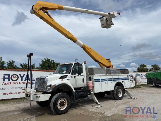 2008 International 7300 4x4 Altec AA755L 55ft Material Handling Bucket Truck