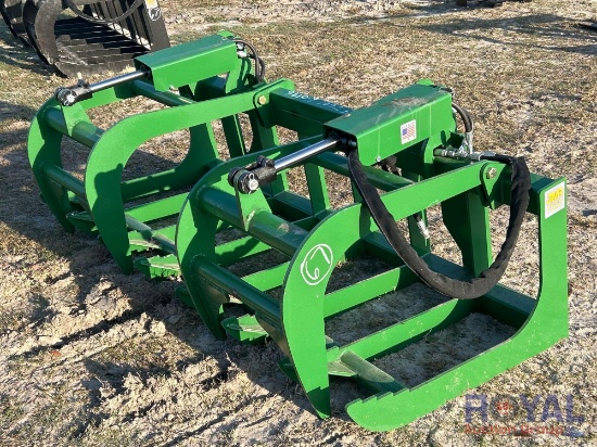 2025 JMR 72in Dual Cylinder Hydraulic Grapple Rake Tractor Attachment