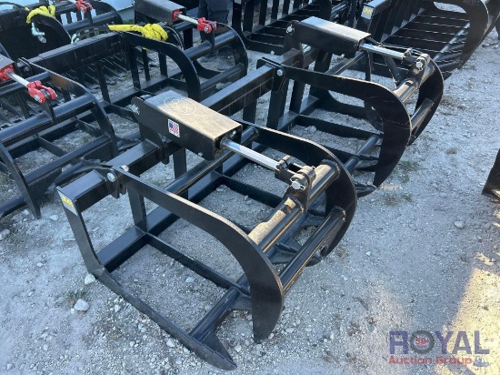 2025 78in Dual Cylinder Hydraulic Grapple Rake Skid Steer Attachment