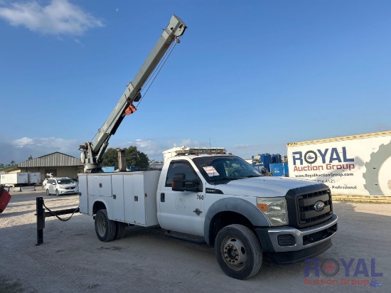 2011 Ford F-550 4x4 Venturo HT40KX Crane Service Truck