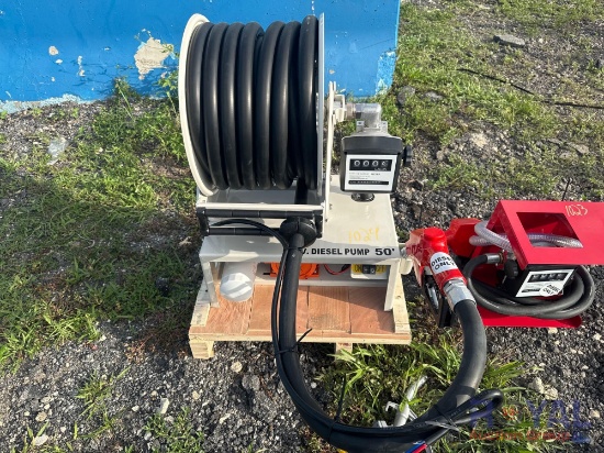 Diesel Pump , Hose and Handle With Reader and Spool