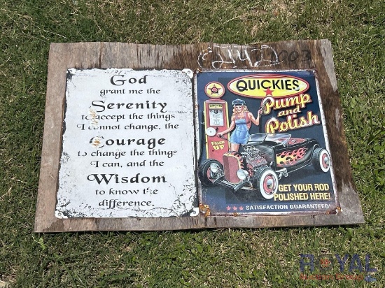 2 Vintage Metal Signs