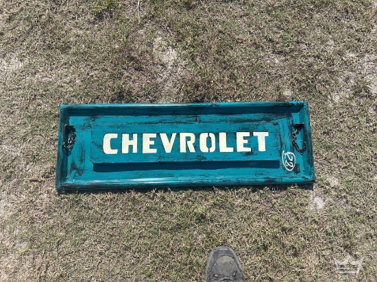 Chevrolet Metal Tailgate Themed Wall Decoration