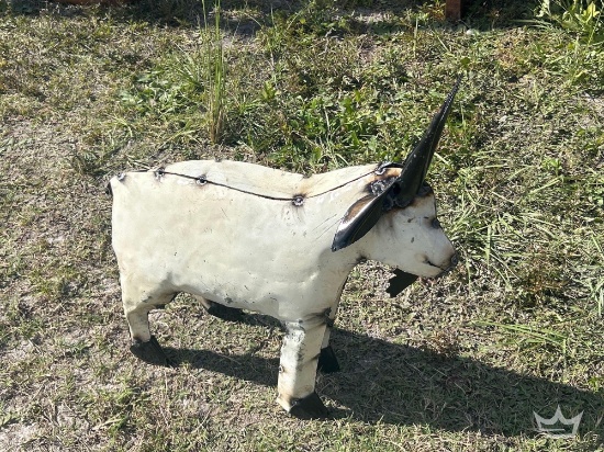 Miniature Metal Goat Statue