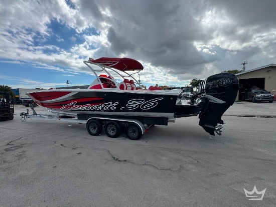 2007 Avanti 36 Boat with Tri-Axle Boat Trailer