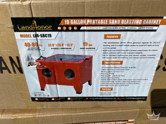LandHonor LHR-SBC19 19 Gallon Portable Sand Blasting Cabinet
