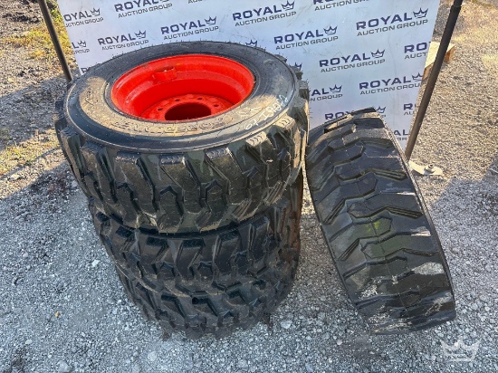 Set of 4 ForeRunner 12-16.5N.H.S. Skid Steer Wheels and Tires