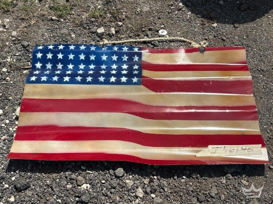 USA Flag Metal Decorative Sign
