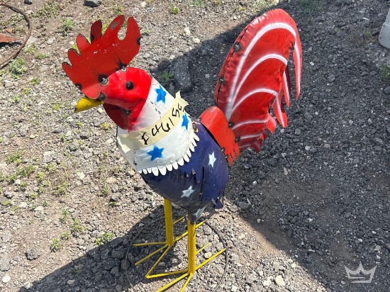 3 ft Aluminum Rooster Statue