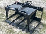 2025 44in Single Cylinder Grapple Rock Bucket Mini Skid Steer Attachment