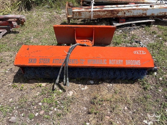 72in Hydraulic Rotary Brush Sweeper Skid Steer Attachment