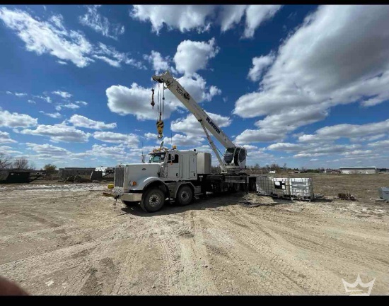 2020 Peterbilt 367 Weldco Hydra-Lift WHL45TC100 45 Ton Straight Boom Crane Truck