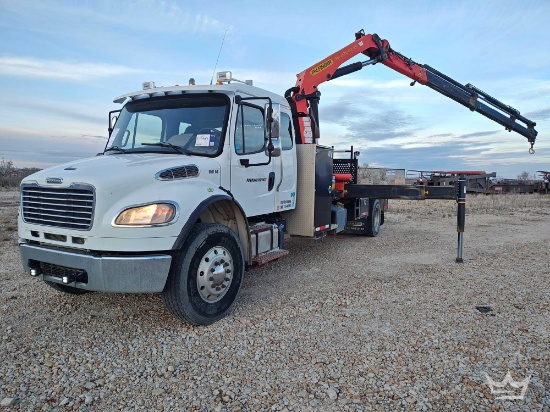 2014 Freightliner M2 106 Palfinger PK22002EH 6 Ton Knuckleboom Flatbed Truck