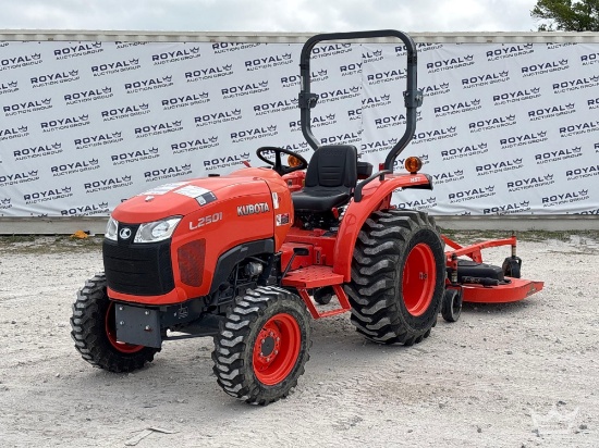 2019 Kubota L2501D 24HP 4WD Utility Tractor with Land Pride 72in Brush Cutter