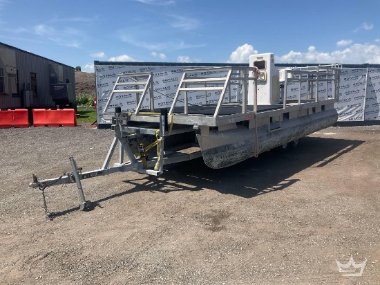 2020 22ft Pontoon Boat w 28ft Supreme Galvanized T/A Boat Trailer